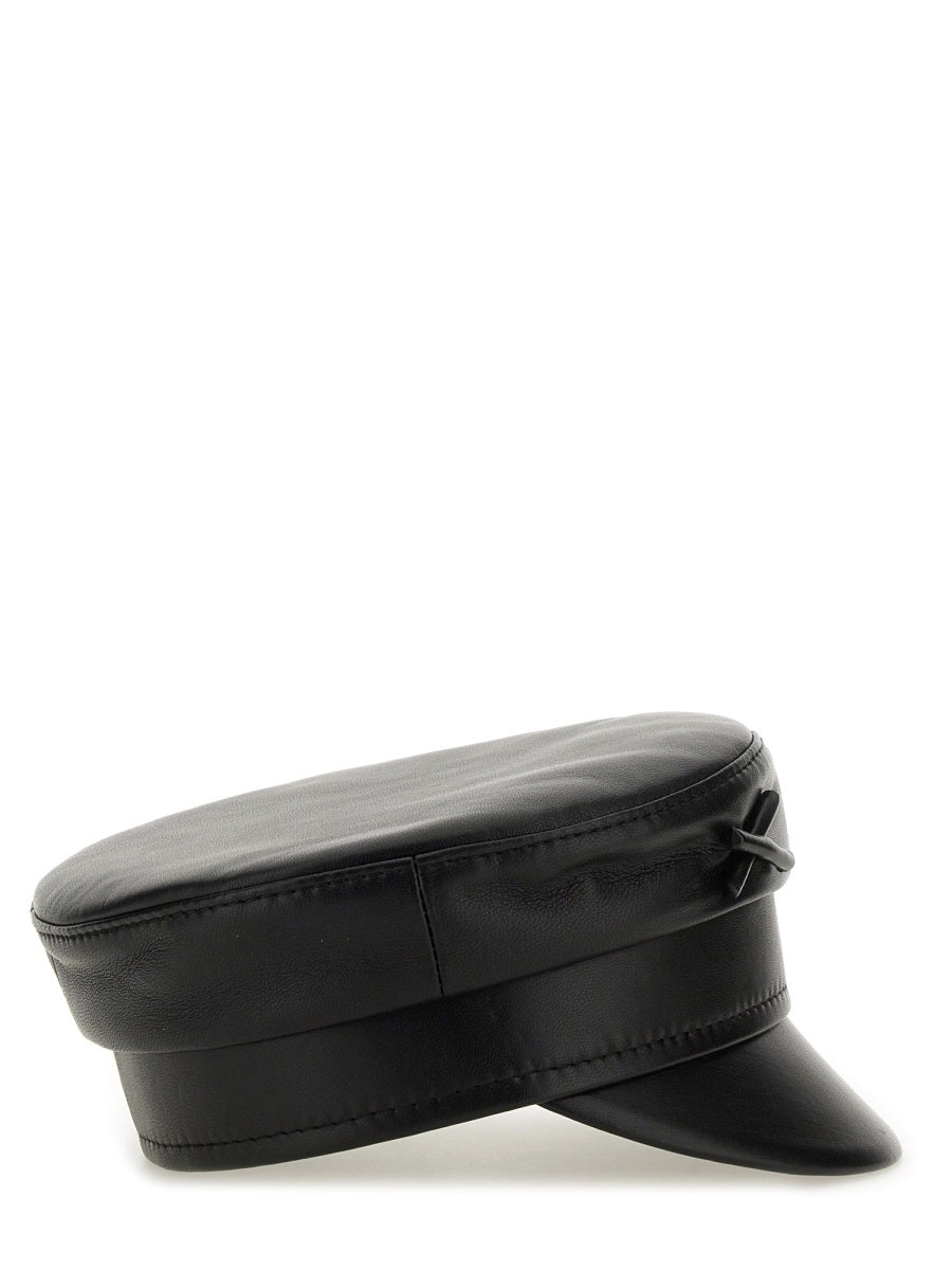RUSLAN BAGINSKIY Luxury Baker Boy Hat - Women's Leather