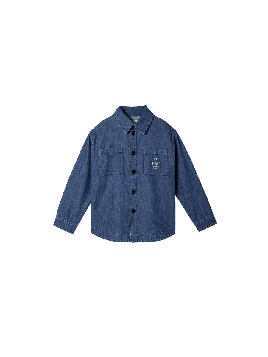 FENDI Mini Denim Shirt with Logo