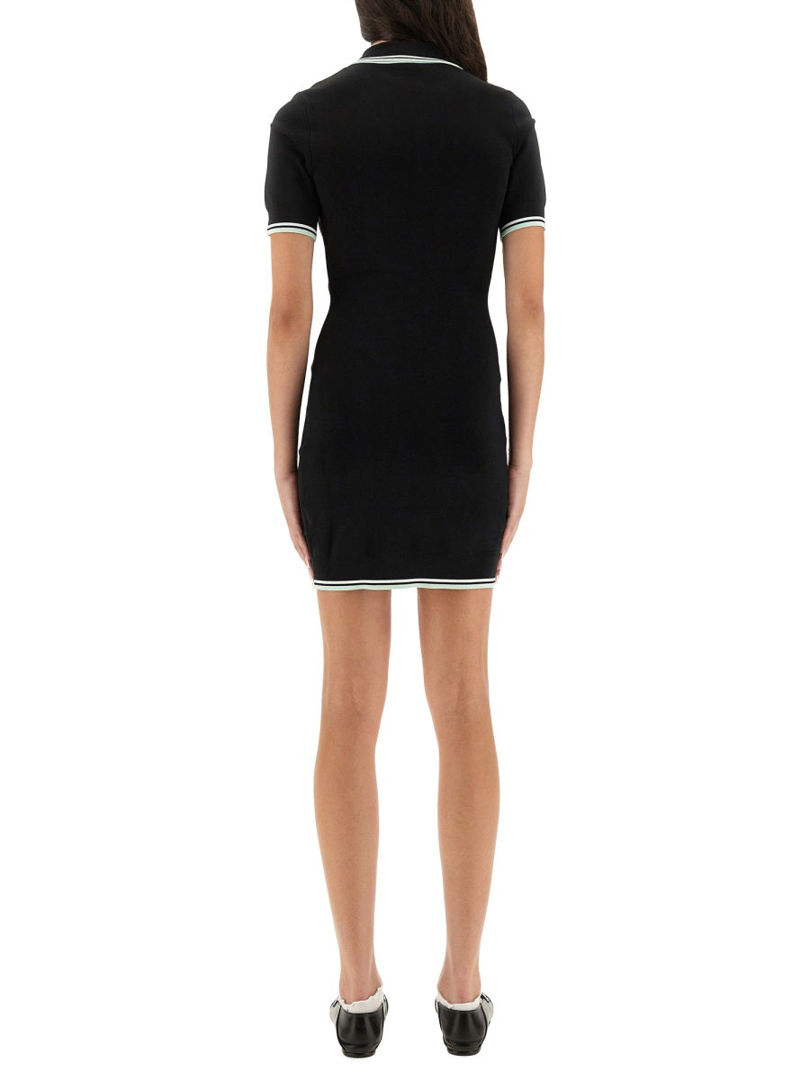 CASABLANCA Slim Fit Viscose Polo Shirt Dress - Size S