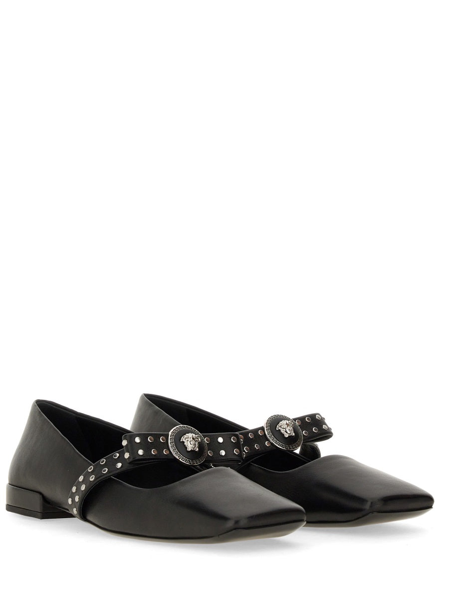 VERSACE Elegant Ballerina Flats with Decorative Studs