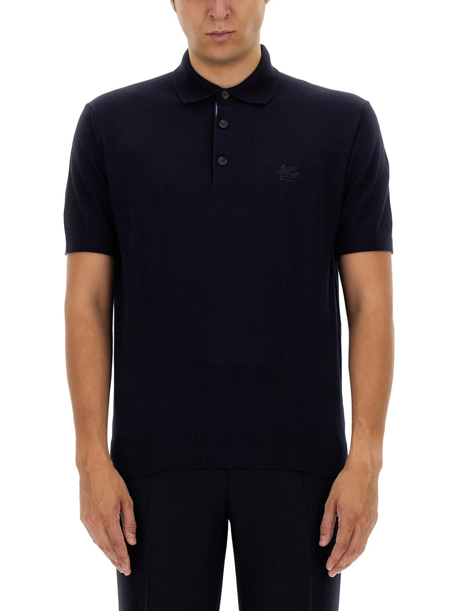 ETRO Polo Shirt with Pegasus Embroidery - Regular Fit, Size L