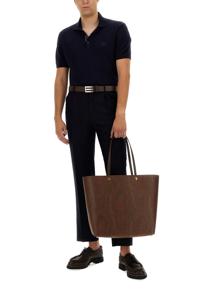 ETRO Polo Shirt with Pegasus Embroidery - Regular Fit, Size L