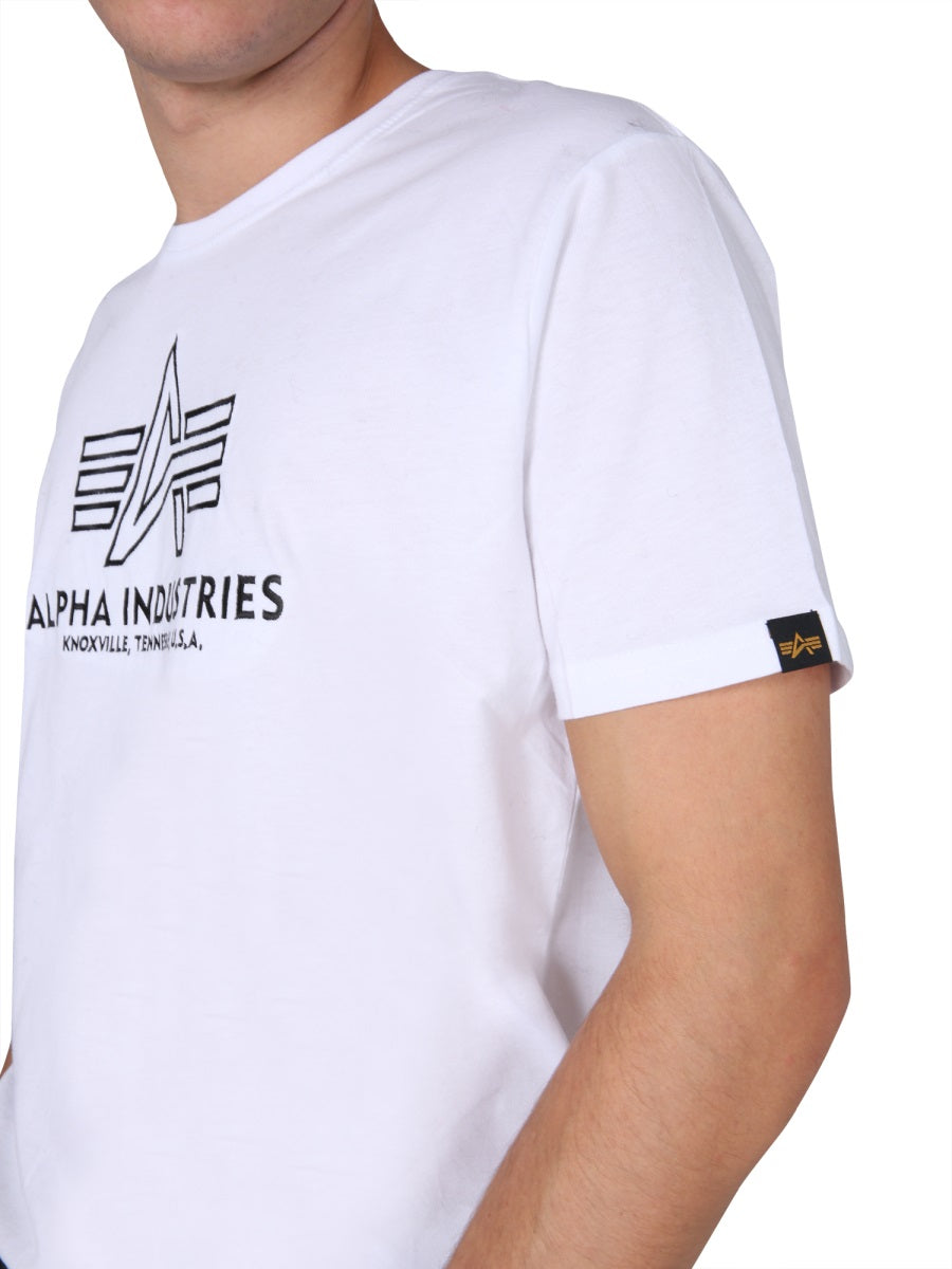 ALPHA INDUSTRIES Men's Crew Neck T-Shirt with Embroidered Logo
