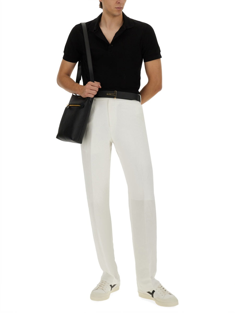 TOM FORD Lyocell Cotton Polo Shirt for Men - FW25 Collection