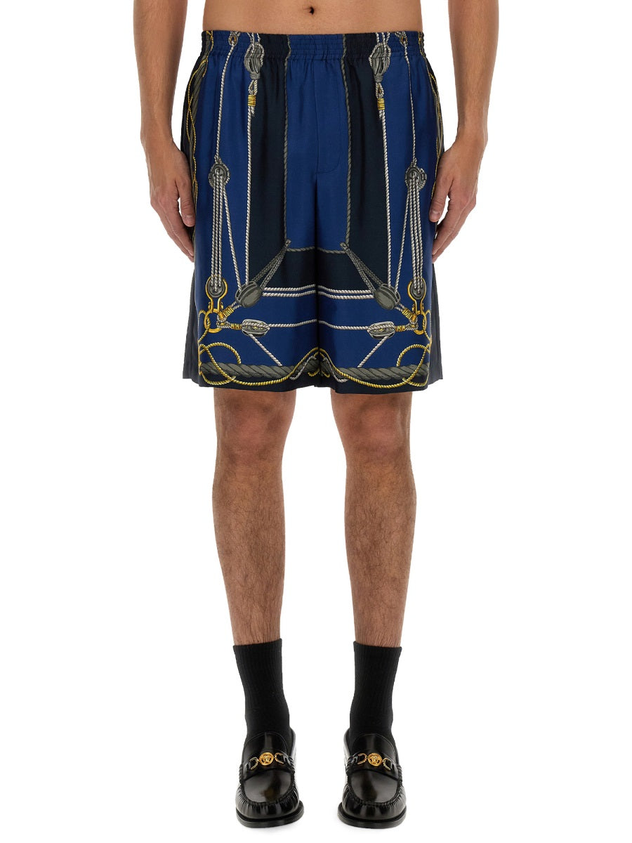 VERSACE Silk Twill Bermuda Shorts - Size 48 IT