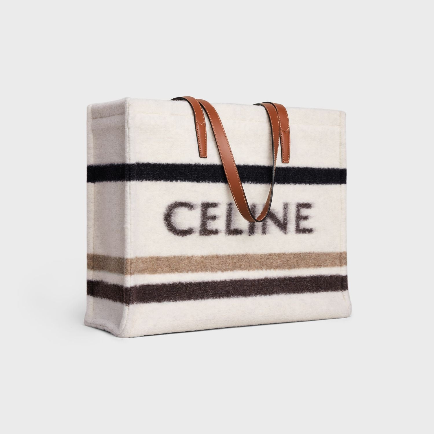 CELINE Grande Faux Fur Basket Tote Handbag