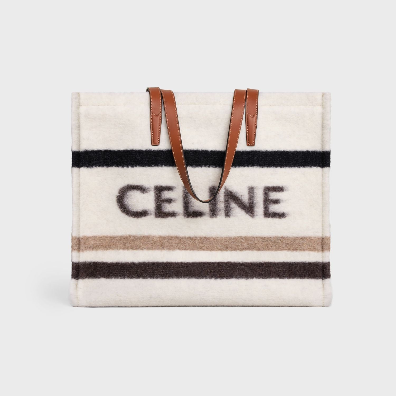 CELINE Grande Faux Fur Basket Tote Handbag