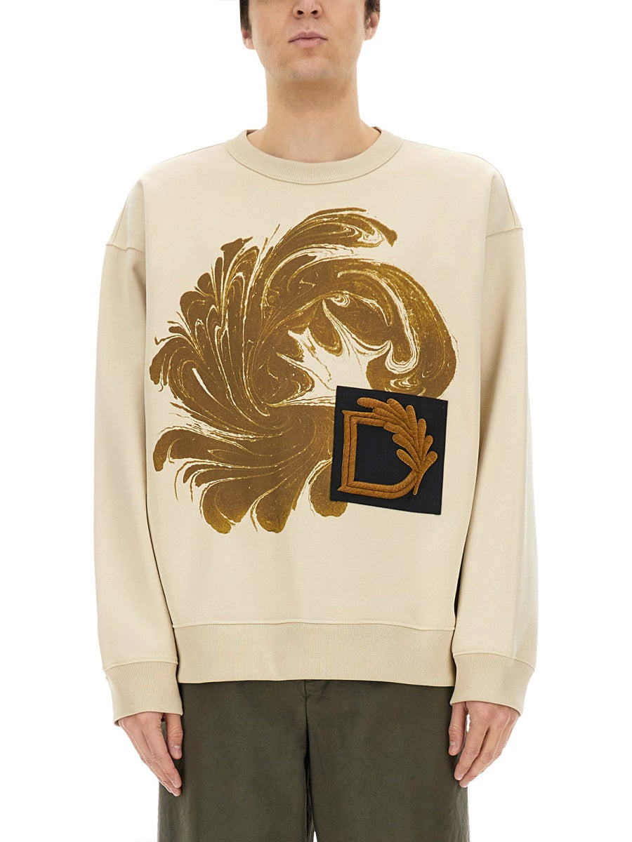 DRIES VAN NOTEN Men's Printed Cotton Sweatshirt - Size L