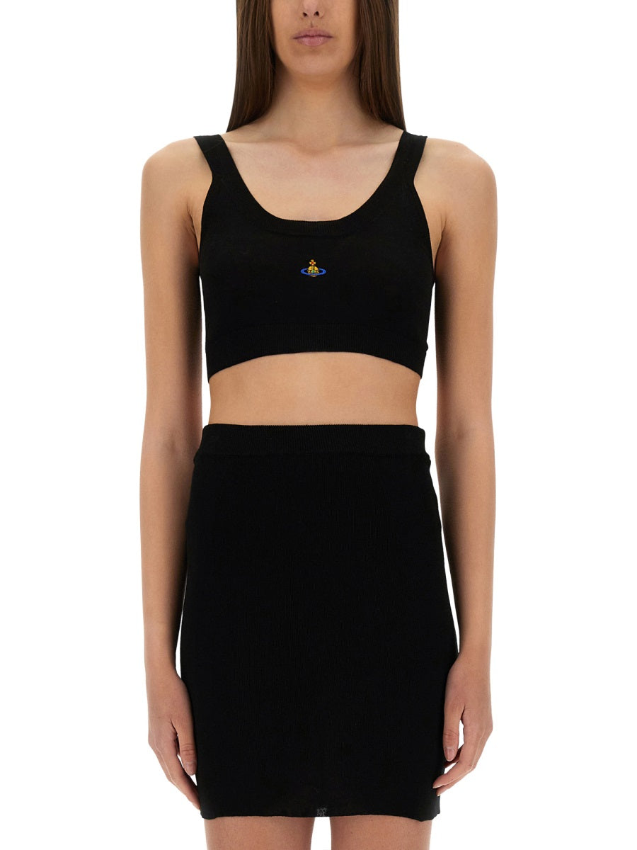 VIVIENNE WESTWOOD Cropped Cotton Bea Bra Top - Size S