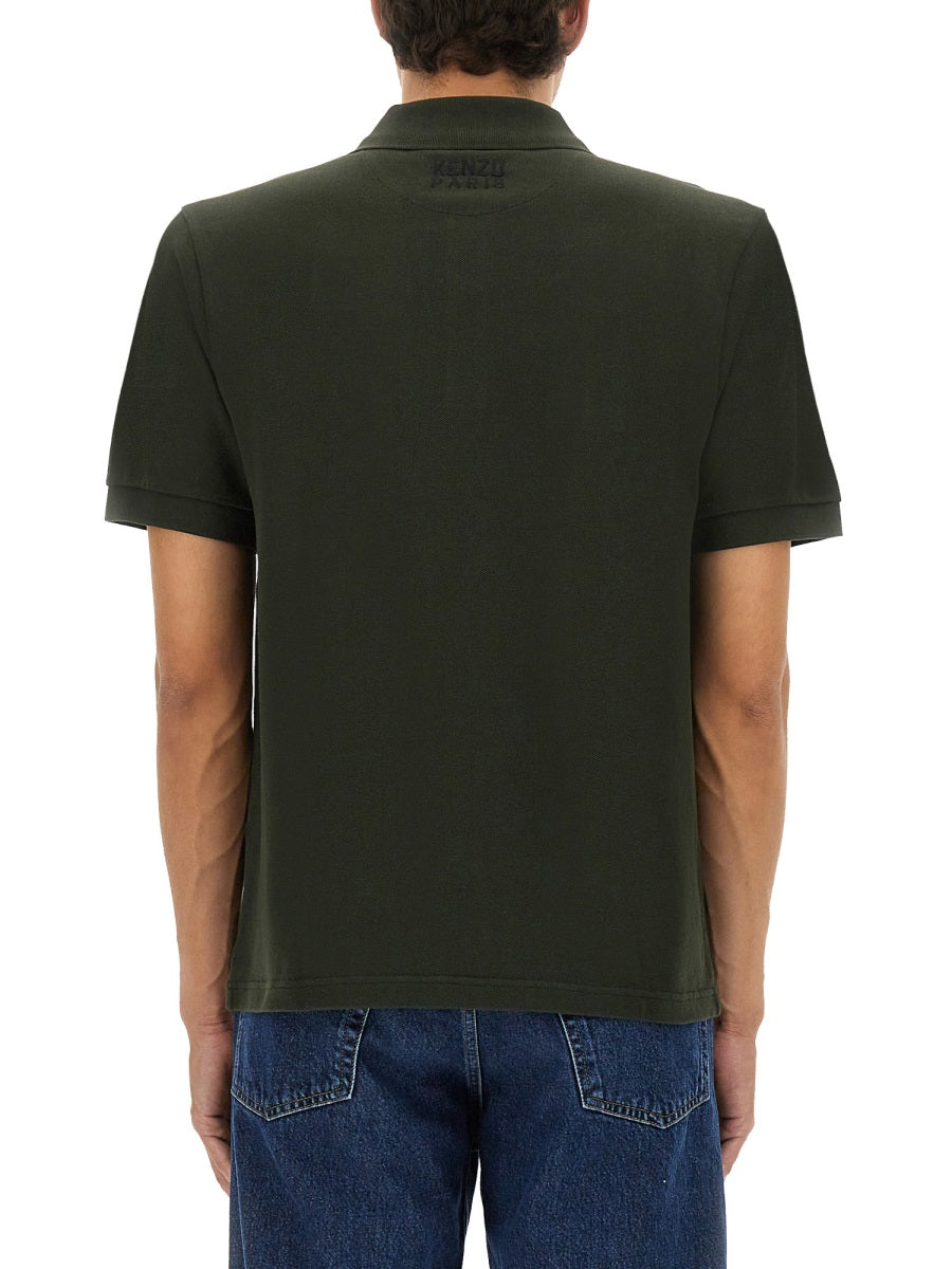 KENZO Men's Polo Shirt with Happy Tiger Embroidery - Size L