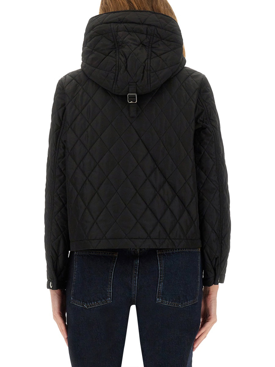 BURBERRY Quilted Nylon Cropped Jacket (Size S)