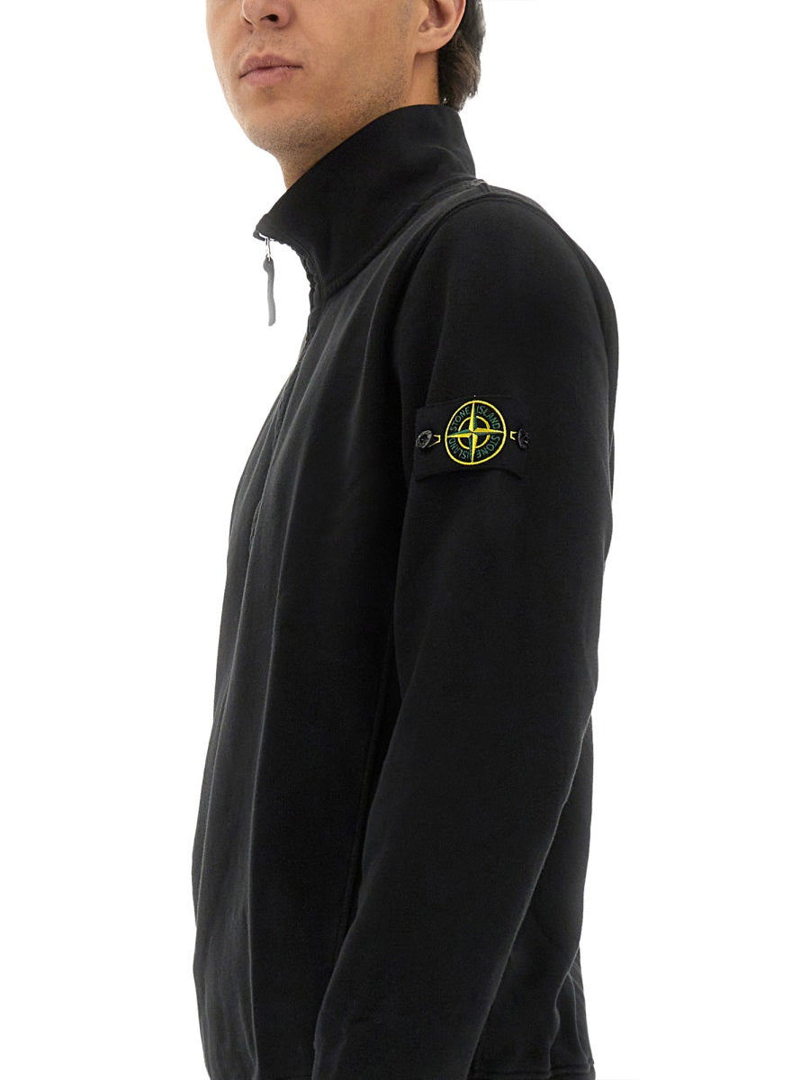 STONE ISLAND Zippered Sweatshirt with Logo - Size L