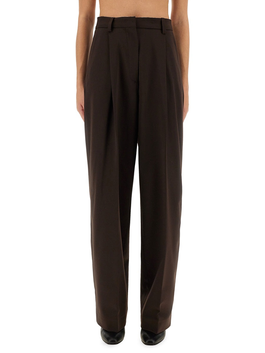 THE LATEST Pleated Trousers with Pockets - Mid-Rise, Straight Leg