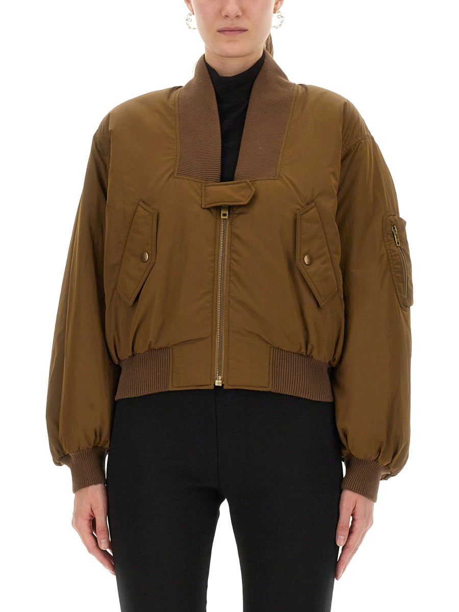 CHLOÉ Nylon Bomber Jacket Size 36