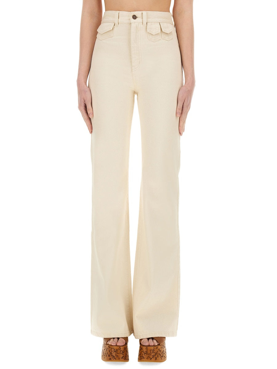 CHLOÉ High Waist Flare Jeans - Size 36