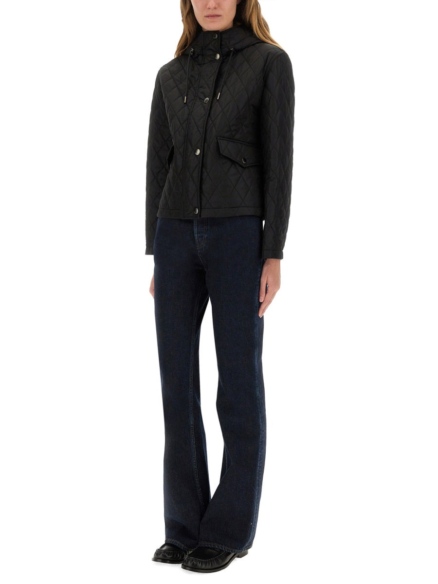 BURBERRY Quilted Nylon Cropped Jacket (Size S)