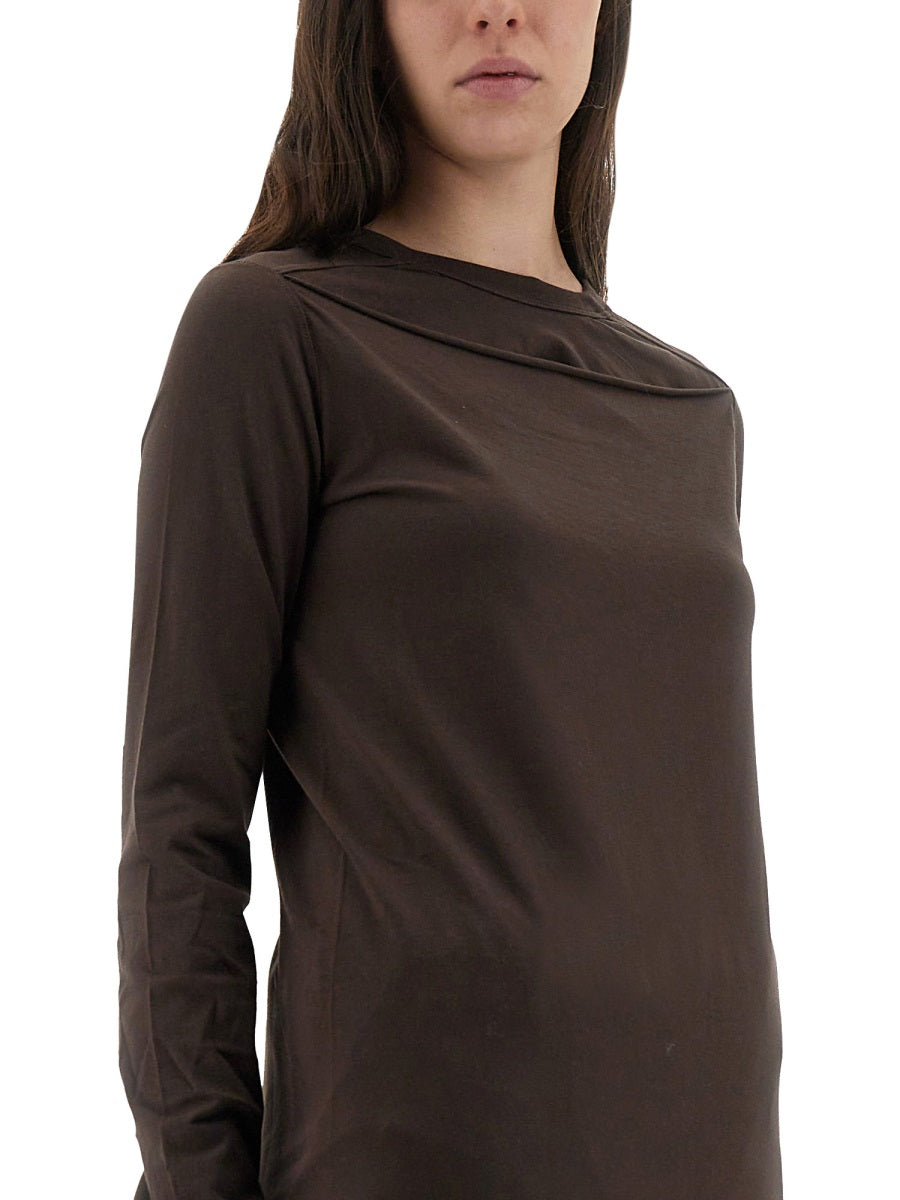 RICK OWENS Women's Long Sleeve Slashed Level T-Shirt - Size 38