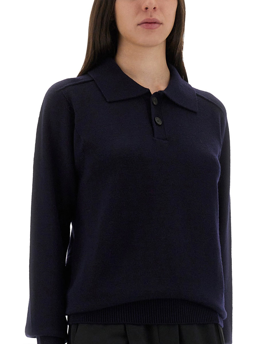 STUDIO NICHOLSON Inverness Polo Collar Shirt - Size S