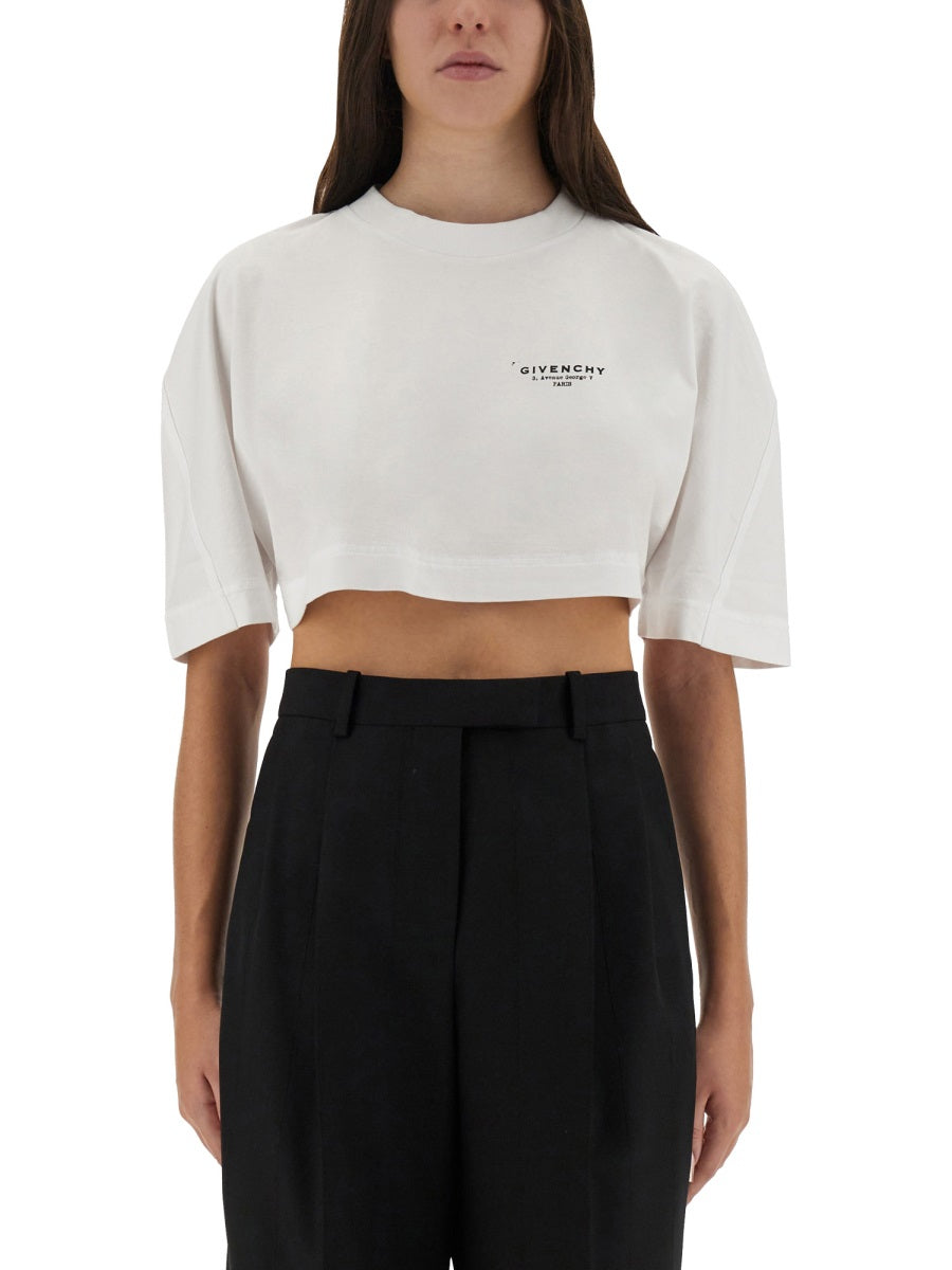 GIVENCHY Cropped Cocoon Tee for Women - FW25 Collection