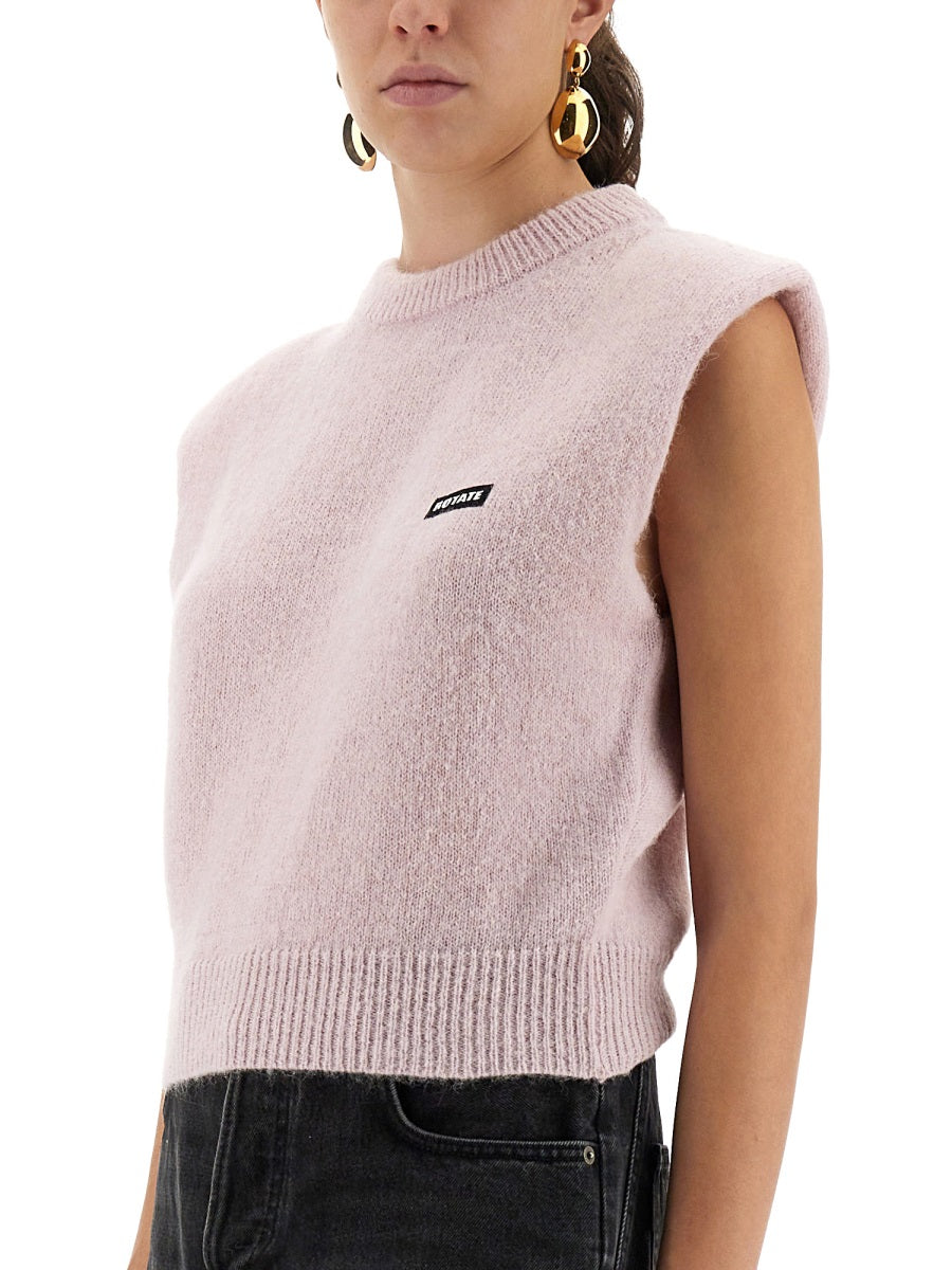 ROTATE BIRGER CHRISTENSEN Women's Short Vest Shirt with Logo - Size S