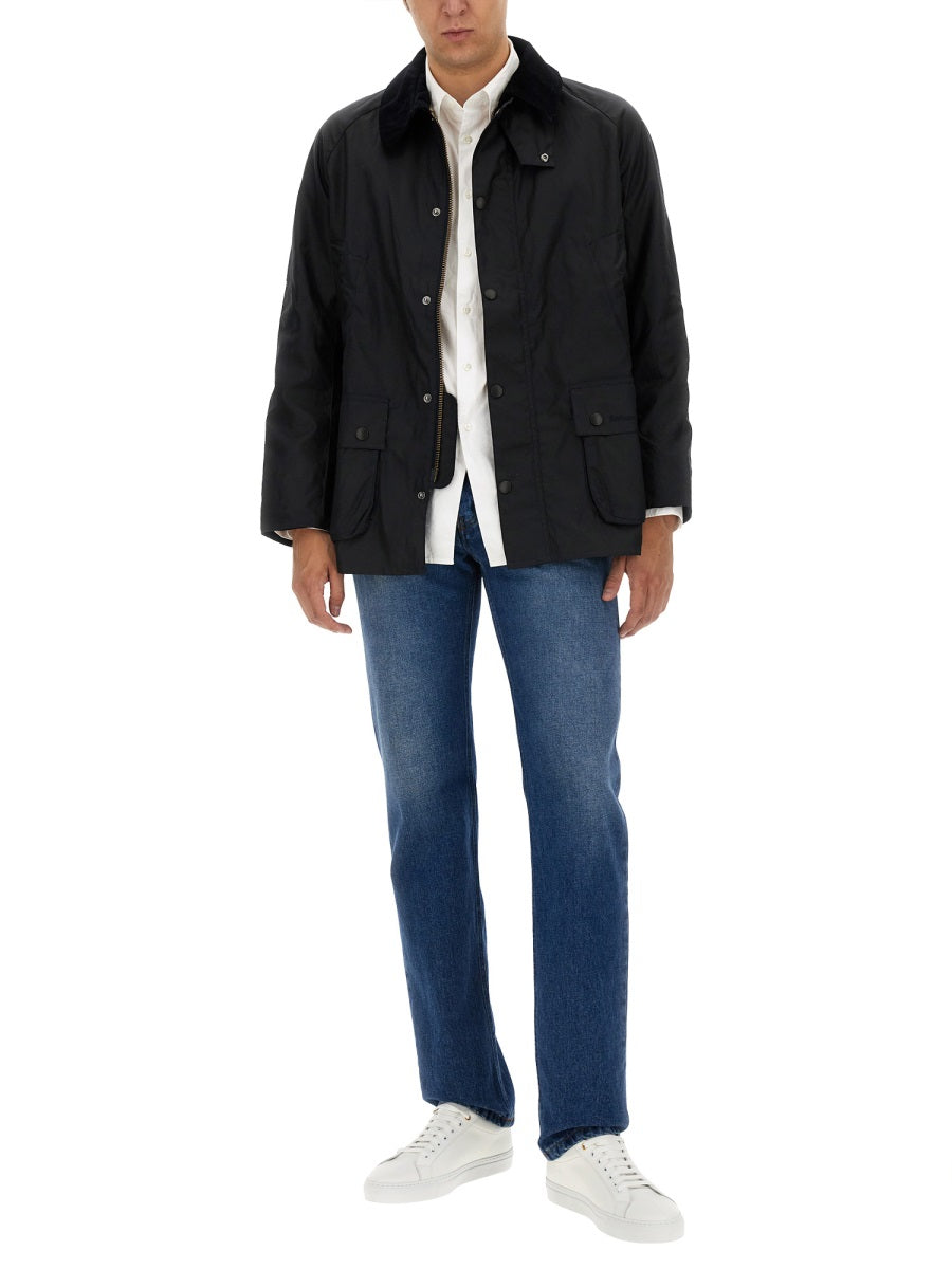 BARBOUR Men's Regular Fit Waxed Cotton Jacket - Size L