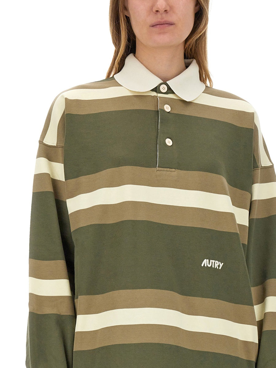 AUTRY Oversized Striped Polo - Unisex