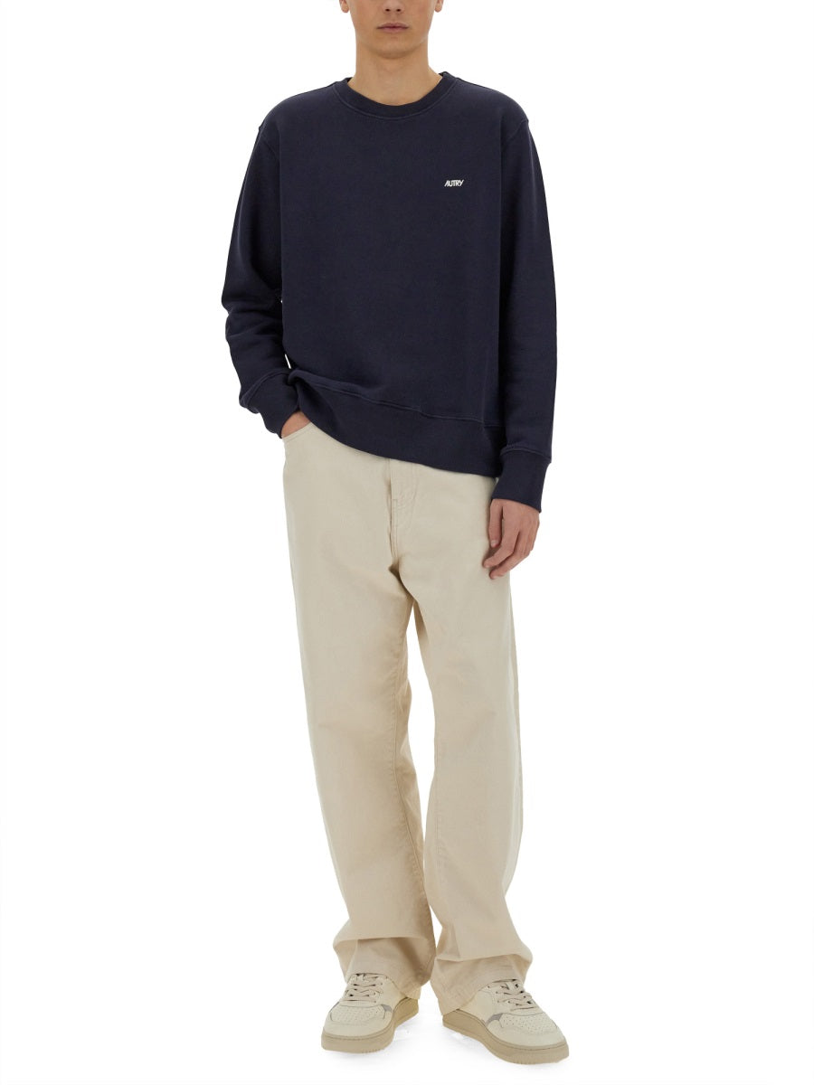 AUTRY Unisex Regular Fit Sweatshirt with Embroidered Logo - SS25
