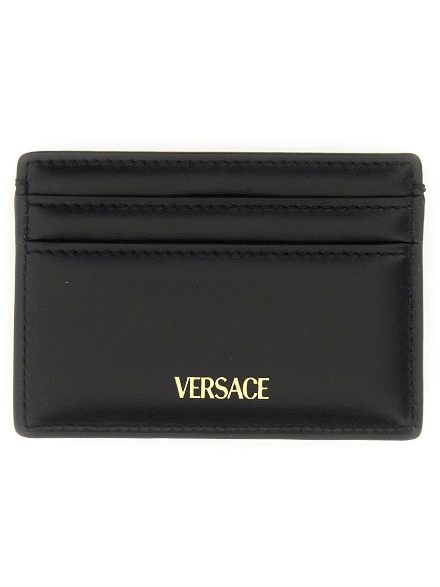 VERSACE Mini Leather Card Holder with Jellyfish Design