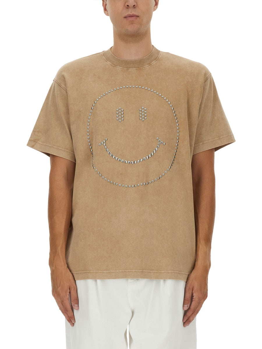 MOSCHINO COUTURE Heavy Cotton T-Shirt with Smiley Graphic - Size L