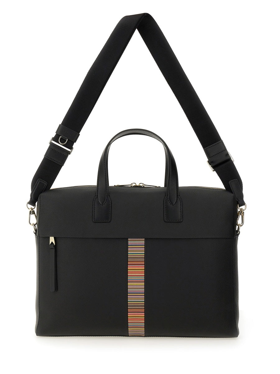 PAUL SMITH Signature Stripe Leather Handbag