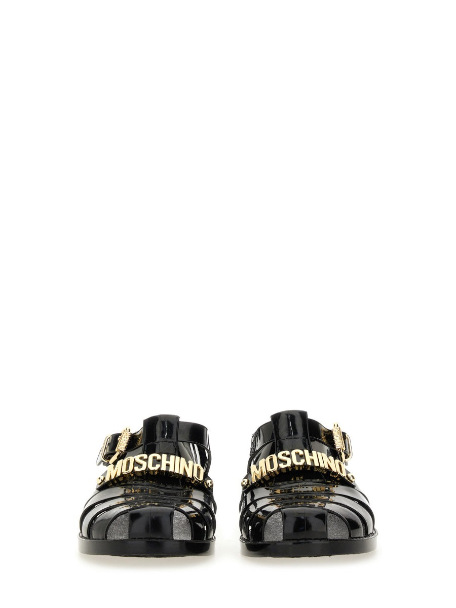 MOSCHINO Jelly Sandal with Bold Lettering Logo