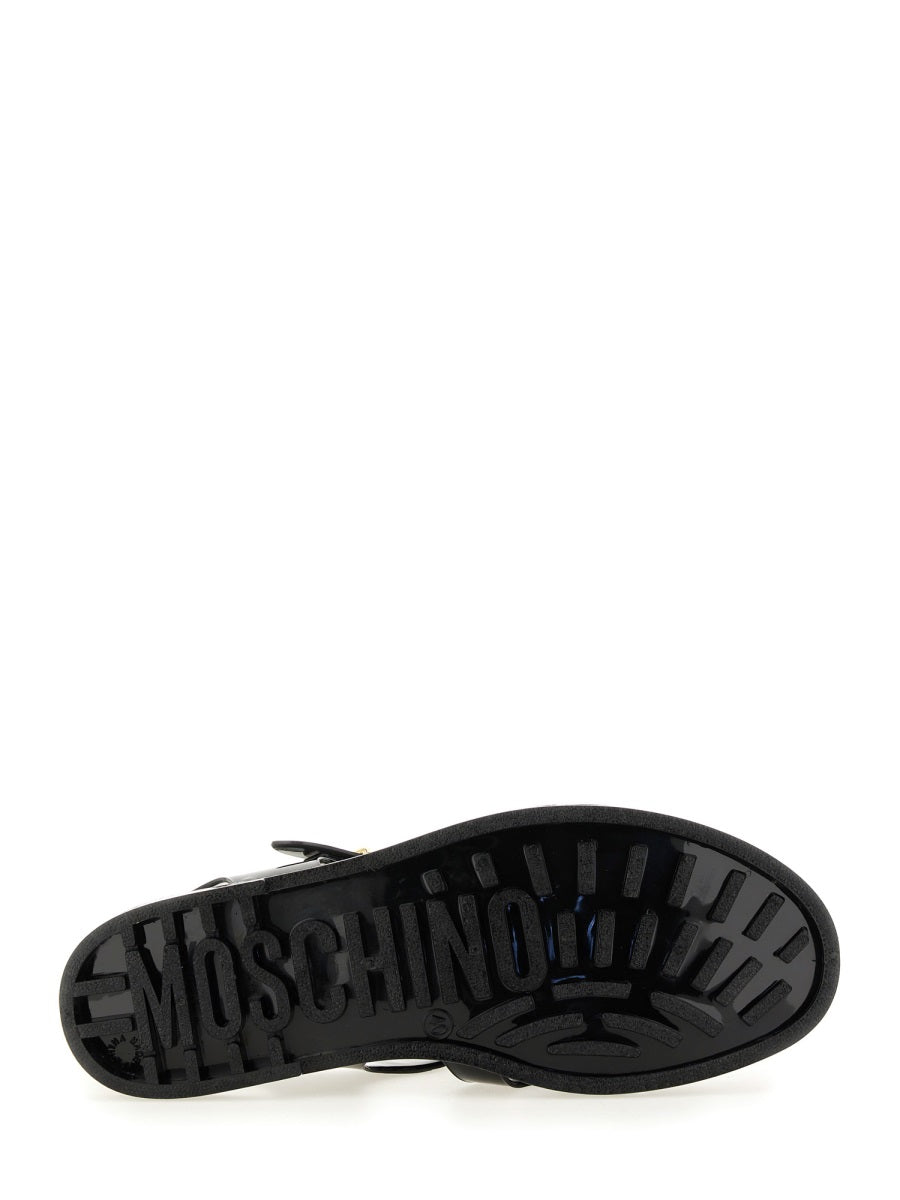 MOSCHINO Jelly Sandal with Bold Lettering Logo