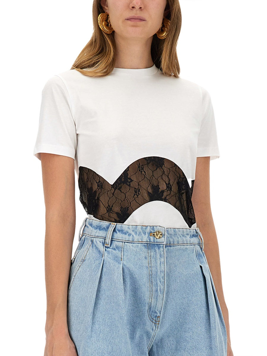 NINA RICCI Mini T-Shirt with Lace Insert