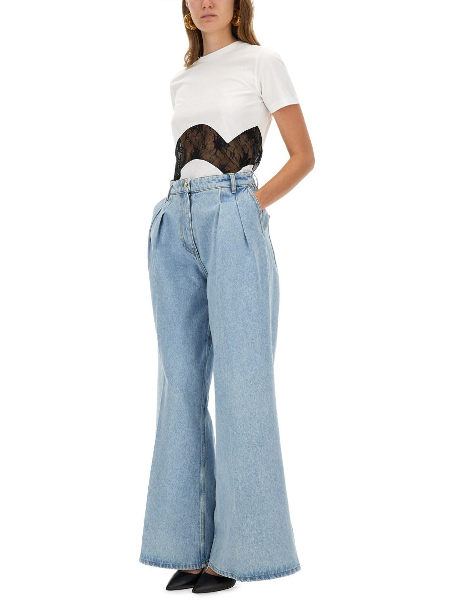 NINA RICCI Mini T-Shirt with Lace Insert