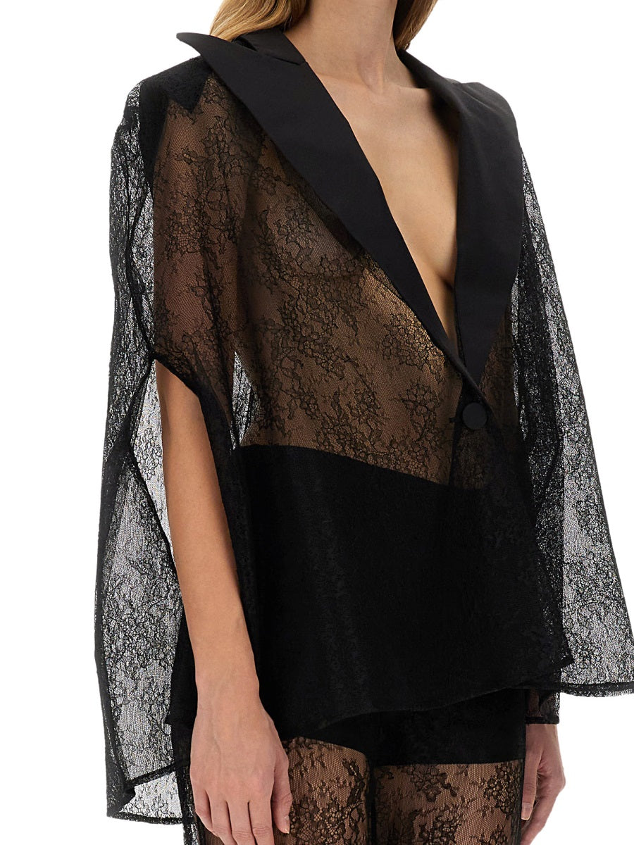 NINA RICCI Blazer-Inspired Lace Cape - Size 38 FR