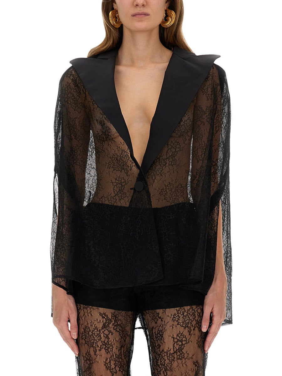NINA RICCI Blazer-Inspired Lace Cape - Size 38 FR