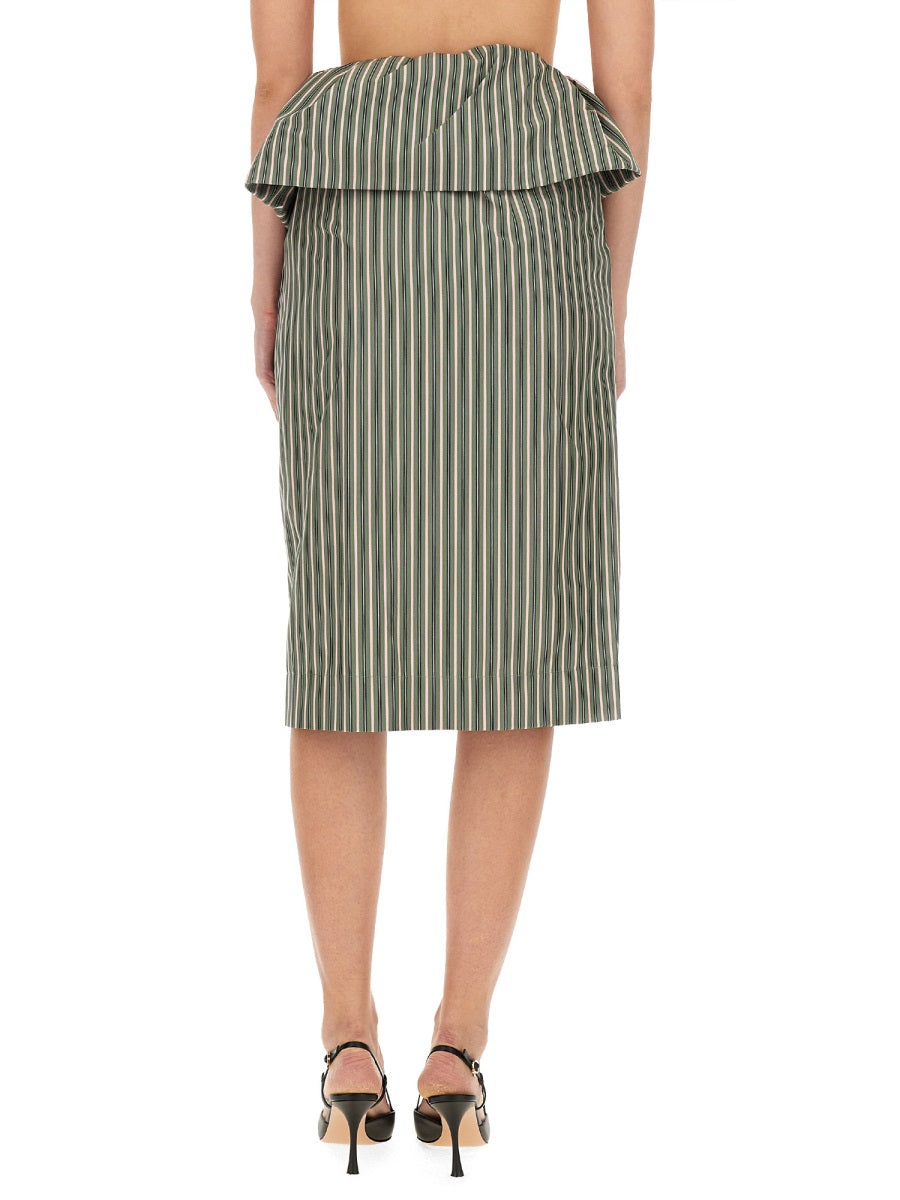 DRIES VAN NOTEN Striped Midi Skirt - Size 36 FR