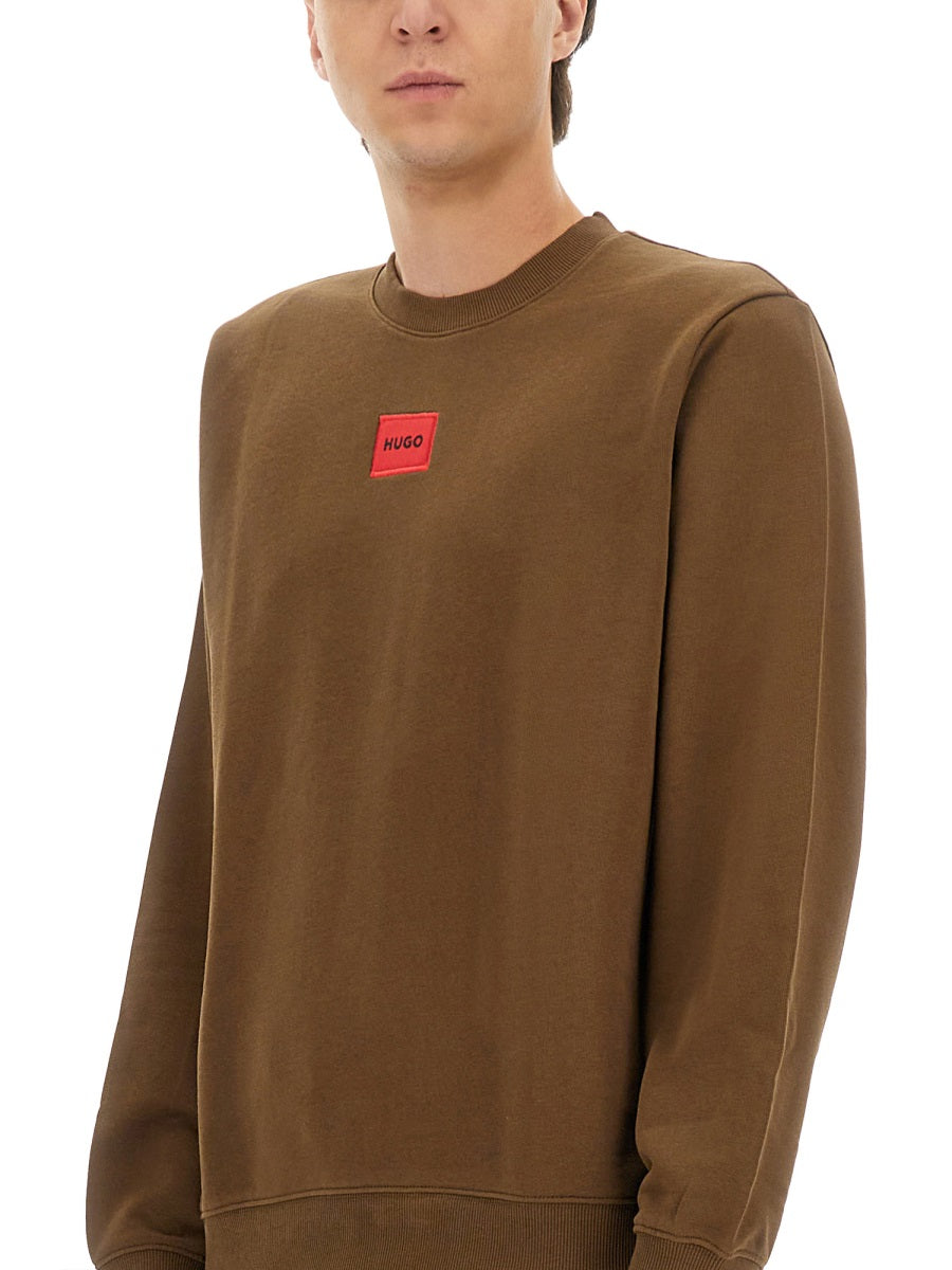 HUGO Regular Fit Sweatshirt with Logo Label - Size L