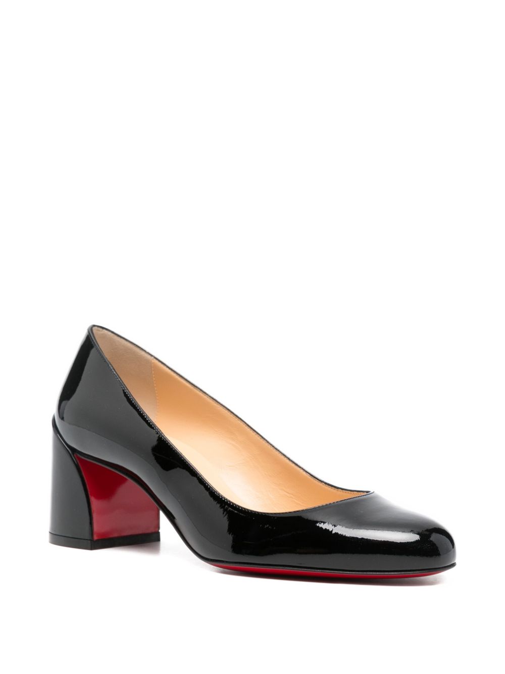 CHRISTIAN LOUBOUTIN Miss Sab Patent Leather Block Heel Pumps - Women's