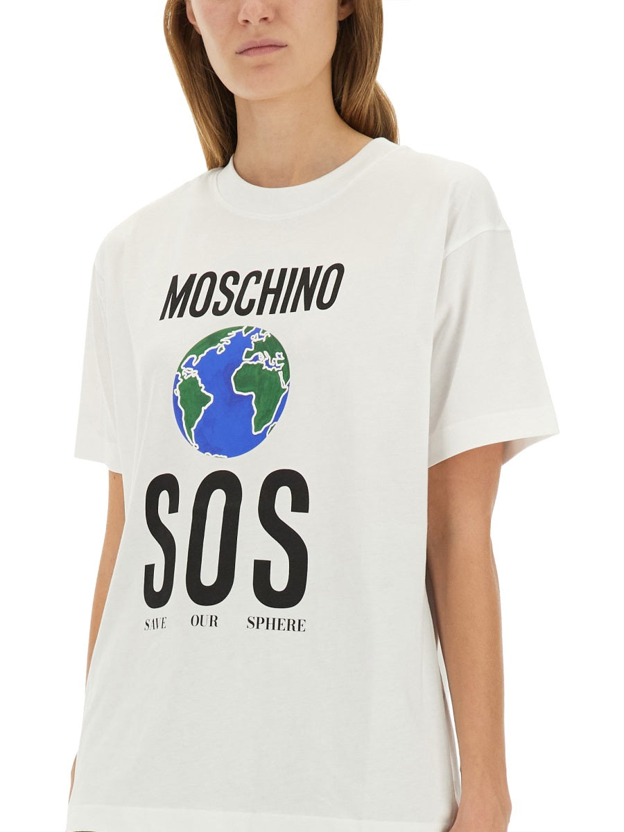 MOSCHINO Classic T-Shirt with Eye-Catching Print - Size S