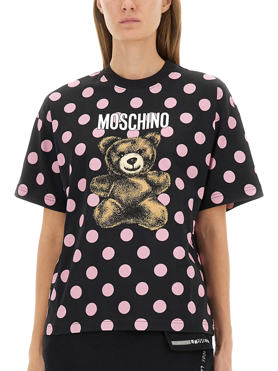MOSCHINO Polka Dot Teddy T-Shirt - Size S