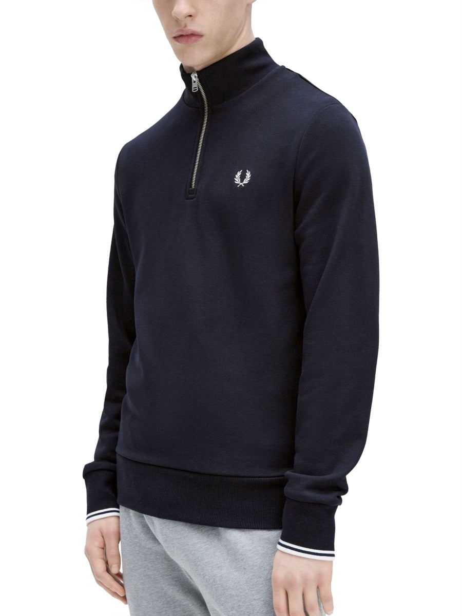 FRED PERRY Half Zipper Sweatshirt for Men - Size L