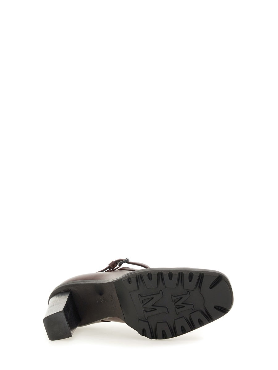 MAX MARA Classic Leather Mary Jane Heels