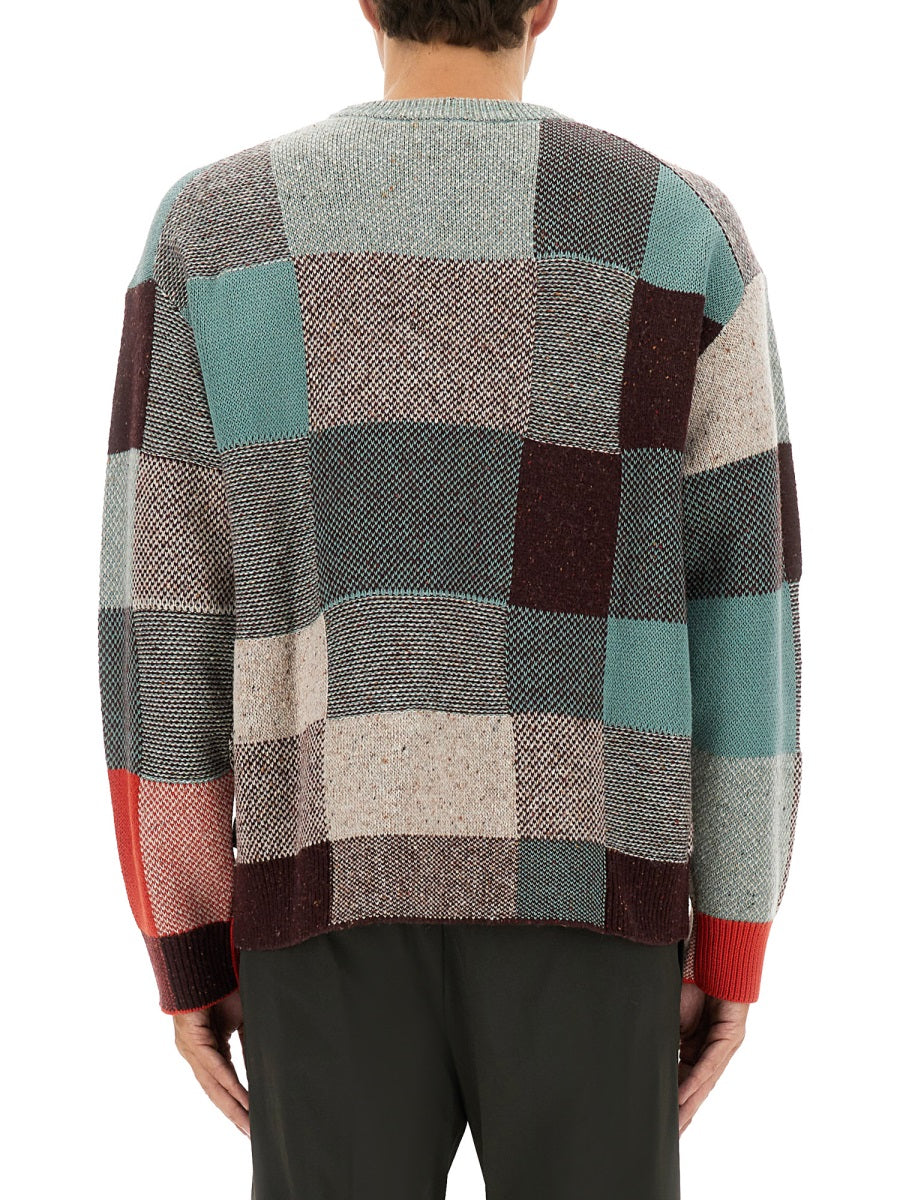 PS BY PAUL SMITH Patchwork Knitting Sweater - Men's Large