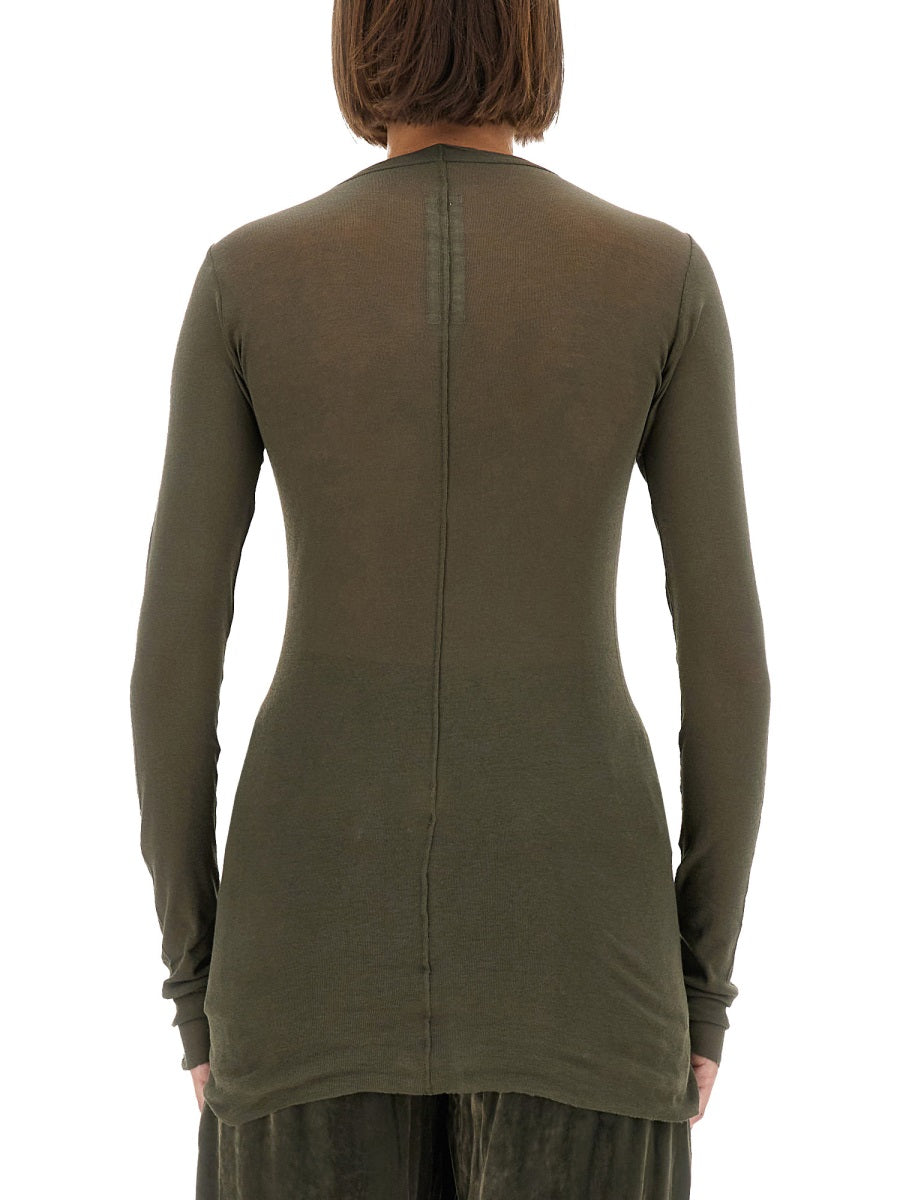 RICK OWENS Ribbed Long Sleeve T-Shirt - Size 40 IT