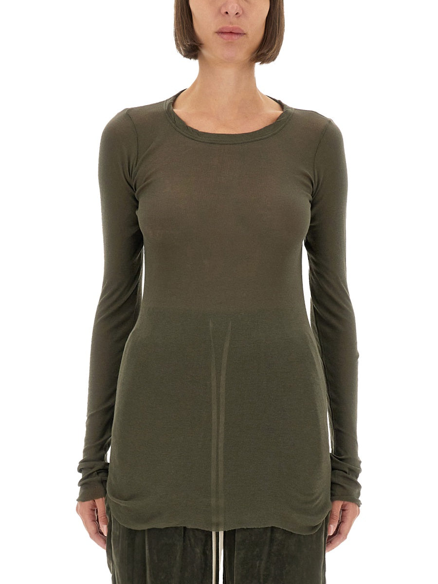 RICK OWENS Ribbed Long Sleeve T-Shirt - Size 40 IT