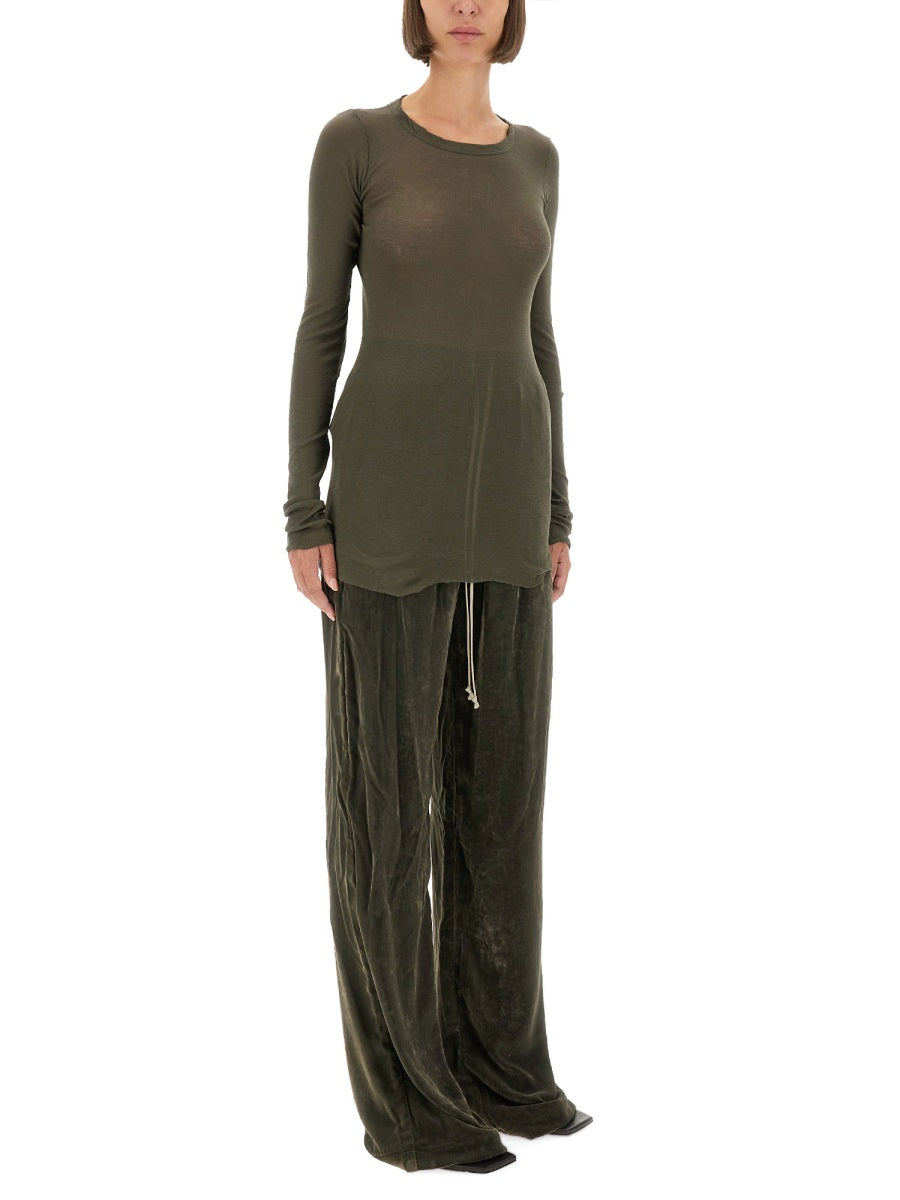 RICK OWENS Ribbed Long Sleeve T-Shirt - Size 40 IT