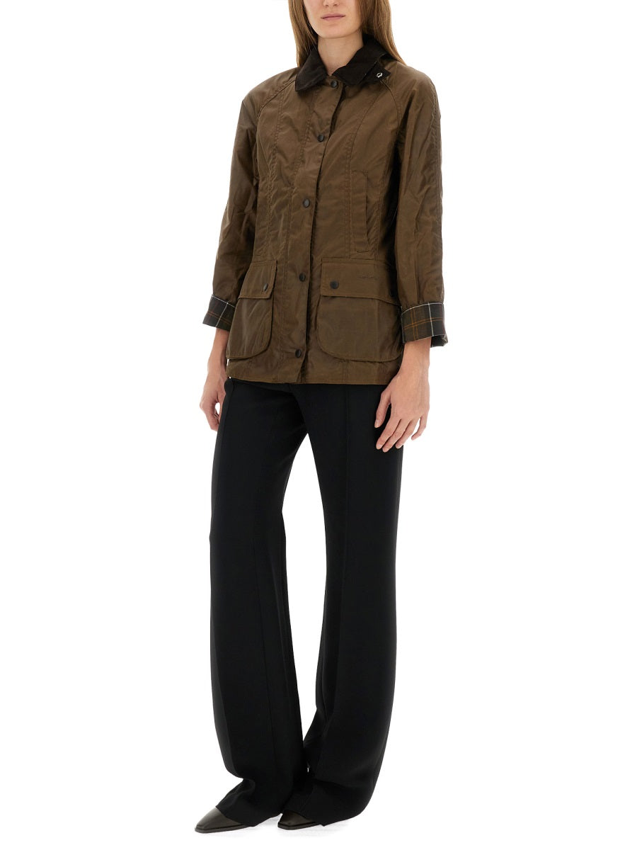 BARBOUR Fitted Waxed Jacket - Size 8 UK