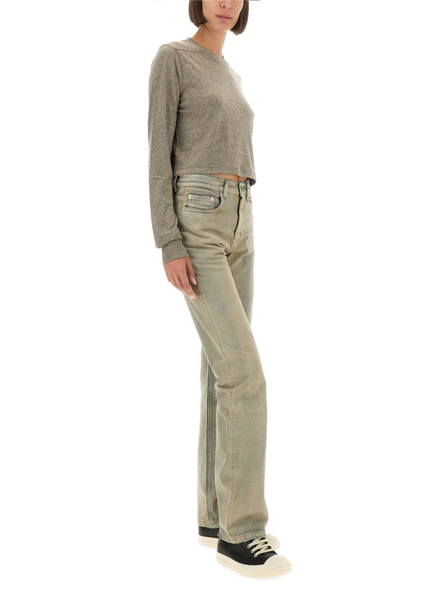 RICK OWENS DRKSHDW Mini Cropped Long Sleeve T-Shirt