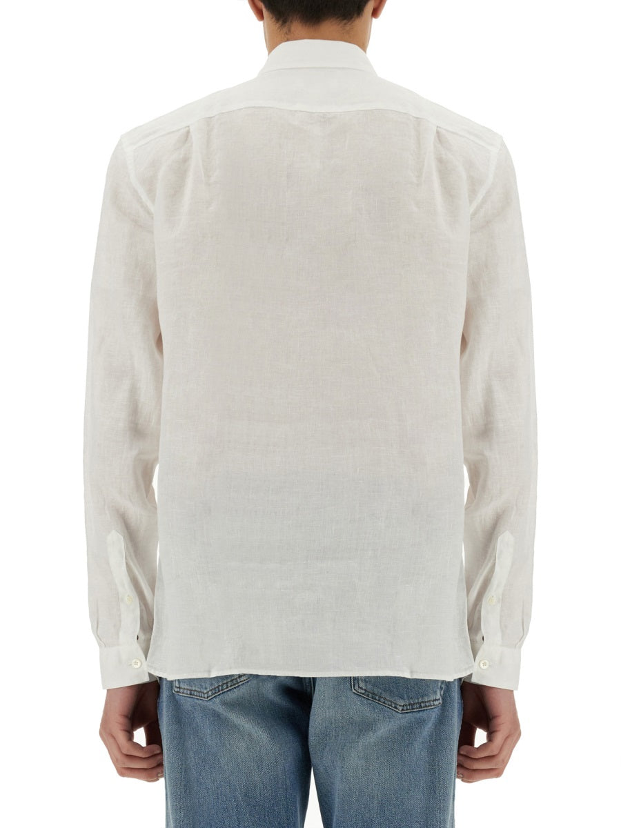 LACOSTE Men's Logo Linen Shirt - Size 41